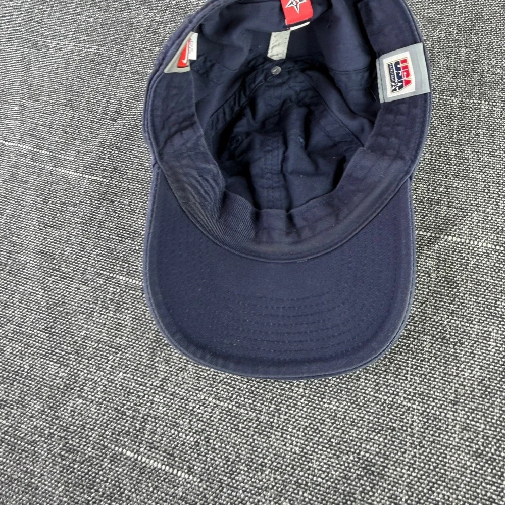 Vintage Nike Team USA Basketball Hat Cap Navy Blue Cotton One Size Strapback 90s